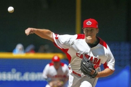 Pirates pitcher Jameson Taillon, playing for Canada in the World Baseball Classic, throws against the United States Sunday in Phoenix. Taillon allowed one earned run and struck out three over four innings as Canada lost, 9-4.