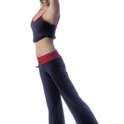 Ari bamboo bra-lined cami top, $58, and Ari bamboo yoga pants, $84, at www.jonano.com.