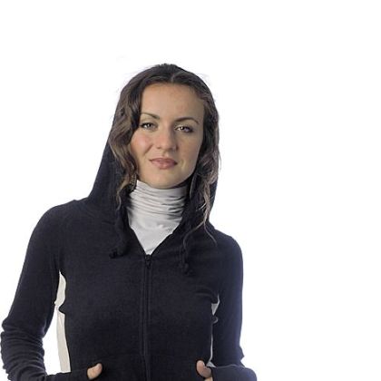 Tyra colorblock bamboo terry hoodie, $102 at www.jonano.com.