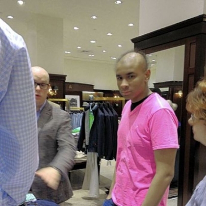 Sidney Barlow, 18, of Springdale enjoys a shopping spree at Brooks Brothers, Downtown, thanks to the Make-A-Wish Foundation of Greater Pennsylvania & Southern West Virginia.  Sidney was diagnosed a year ago with acute myeloid leukemia.