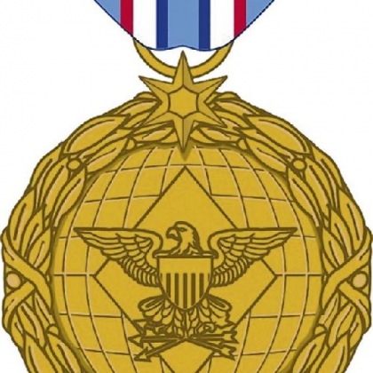 This image released by the Department of Defense shows the obverse view with ribbon of the newly announced Distinguished Warefare Medal.