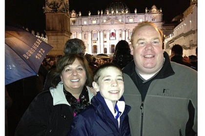Gloria, Stephen, and Gabe Hudock of Peters in St Peter's Square.