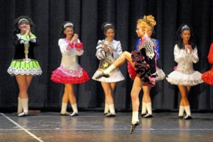 Dancers from the Bell School of Irish Dance perform during their showcase event at Marshall Middle School in Marshall.