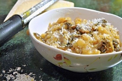 Irish  Risotto with Potatoes, Mushrooms and Guinness.