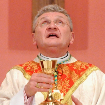 Pittsburgh Roman Catholic Bishop David Zubik celebrates a noon Mass today at St. Mary's, Downtown, in recognition of Pope Francis.