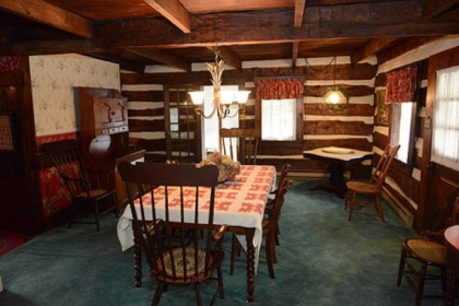 The dining room was the main room of the original section of this log house in Hempfield, built in 1813 and part of the 1780 land grant from William Penn.