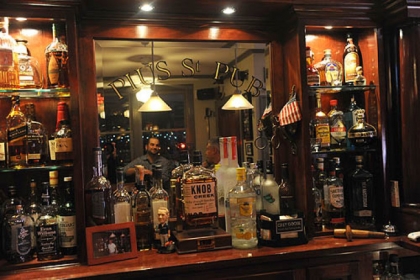 The Price's custom built bar.