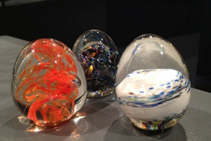 Glass eggs.