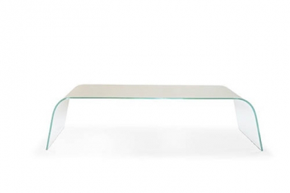 Claro tempered glass cocktail table by Mitchell Gold   Bob Williams available through Weisshouse.