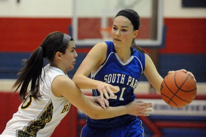 South Park's Halie Torris handles the ball against Blackhawk Tuesday night in the PIAA Class AAA semifinals.