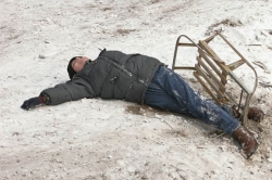 Storytelling: Look out, Alice! If mom gets on sled, it's best to prep her