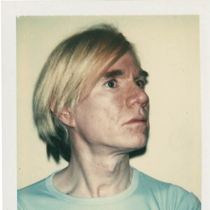 Andy Warhol, self-portrait, 1977.  Unique Polacolor Type 108 print.