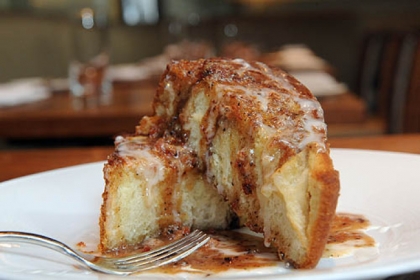 Cinnamon swirl brioche with bacon butterscotch is a treat at Eleven.