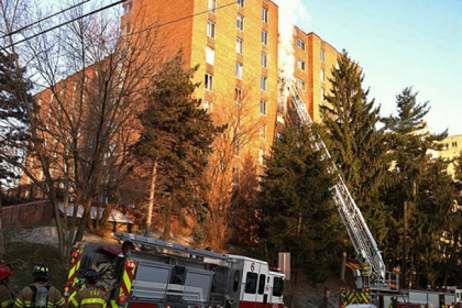 Firefighters were on the scene at a high-rise apartment building on Bayard Street in Shadyside. One person died in the fire.