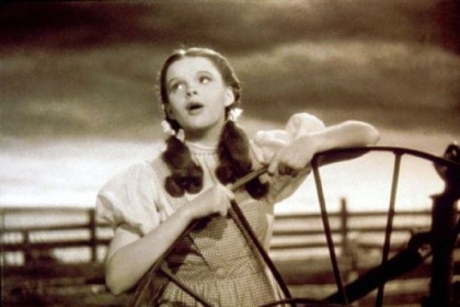 Judy Garland, as Dorothy Gale, sings "Over the Rainbow," in a scene from the classic 1939 film "The Wizard of Oz."