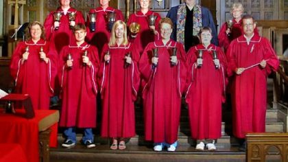 The Bonnie Ross Ringers of Greensburg First United Methodist Church.